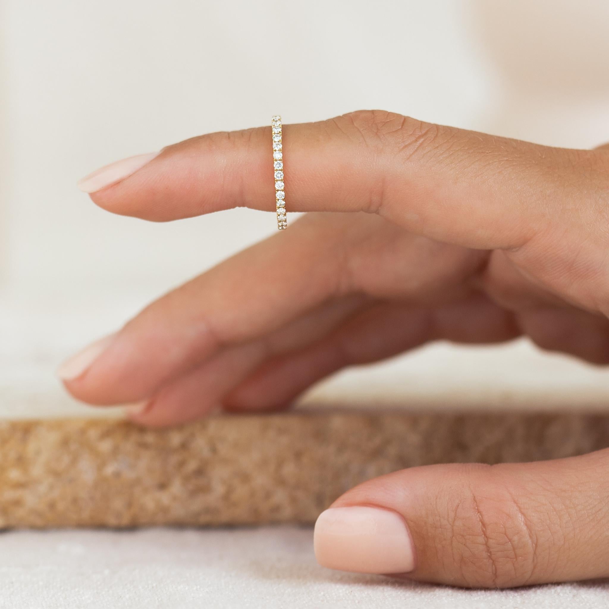 Lab Grown Diamond Half Eternity Ring 14k Gold - Annalise | Linjer