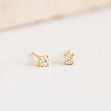 14k Yellow Gold Diamond Stud Earrings 3mm - Aria