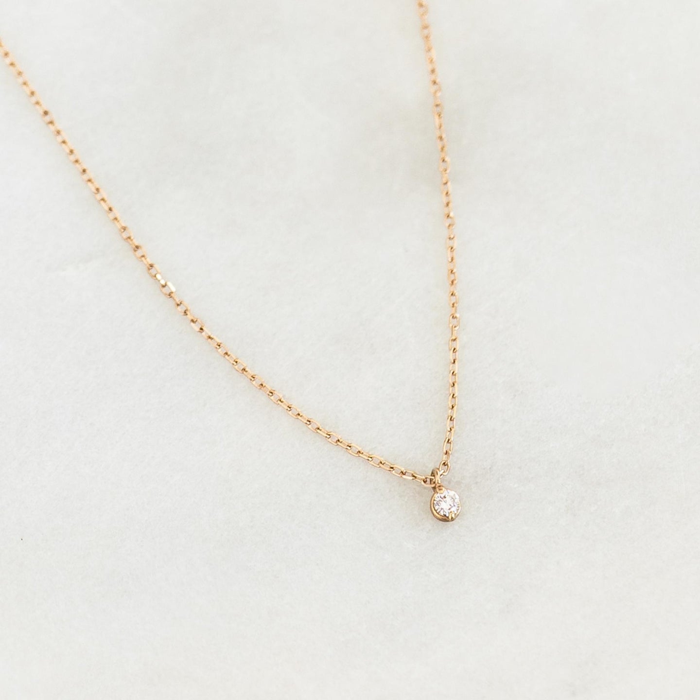 Diamond Pendant Necklace 14k Gold - Athena | Linjer Jewelry