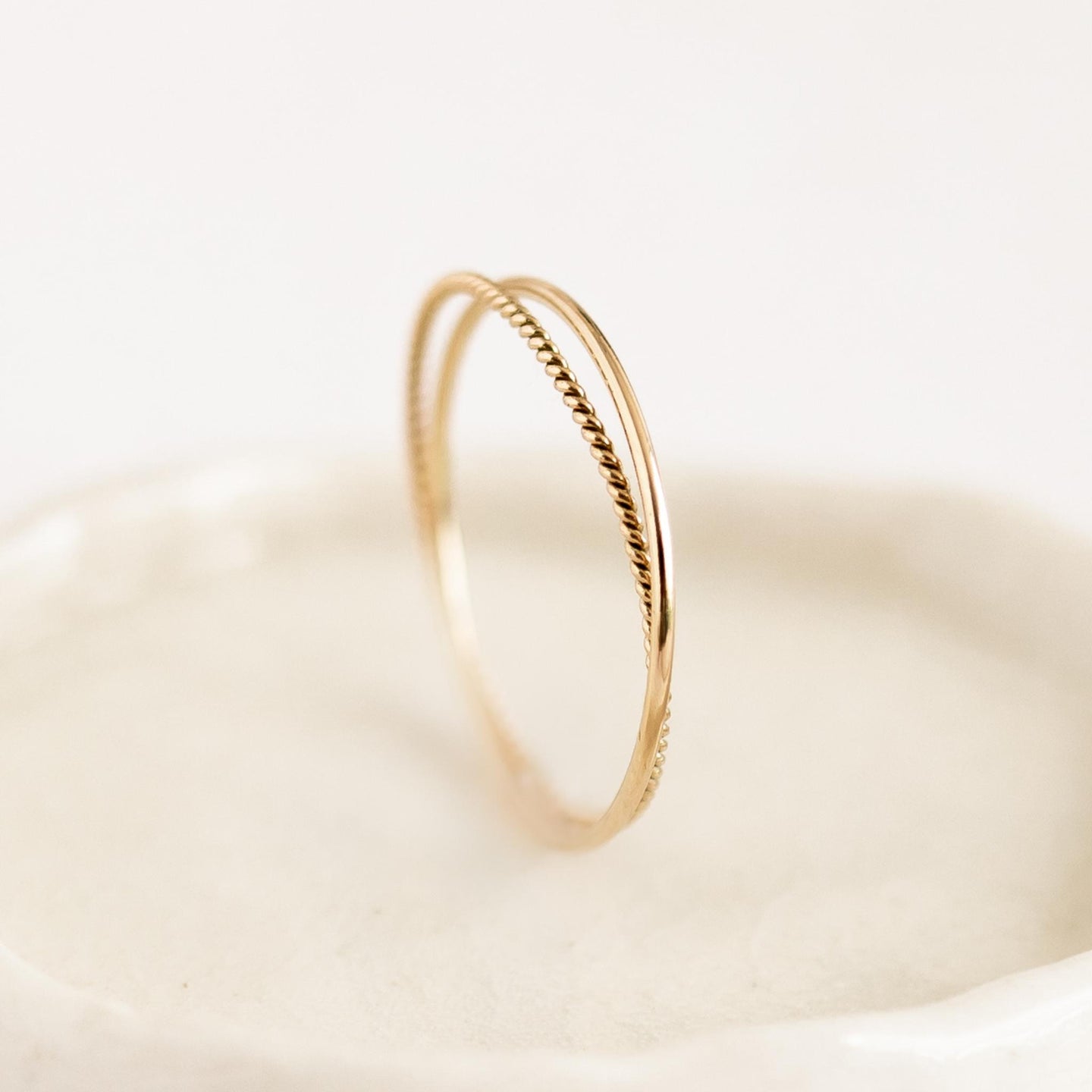 14k Gold Double Ring - Celestina | Linjer Jewelry