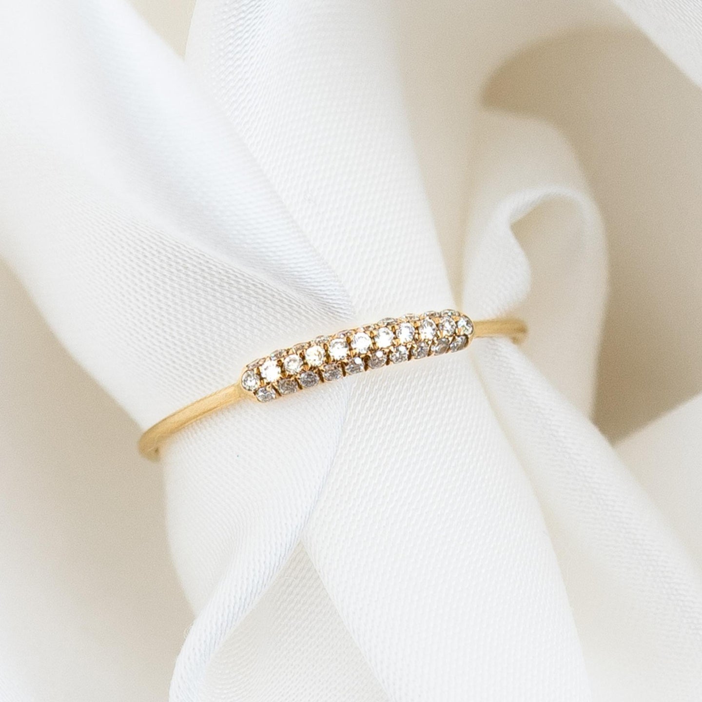 Diamond Pave Ring 14k Gold - Elena | Linjer Jewelry