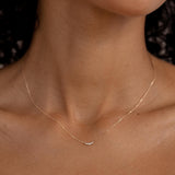 Diamond Curved Bar Necklace 14k Gold - Jemma
