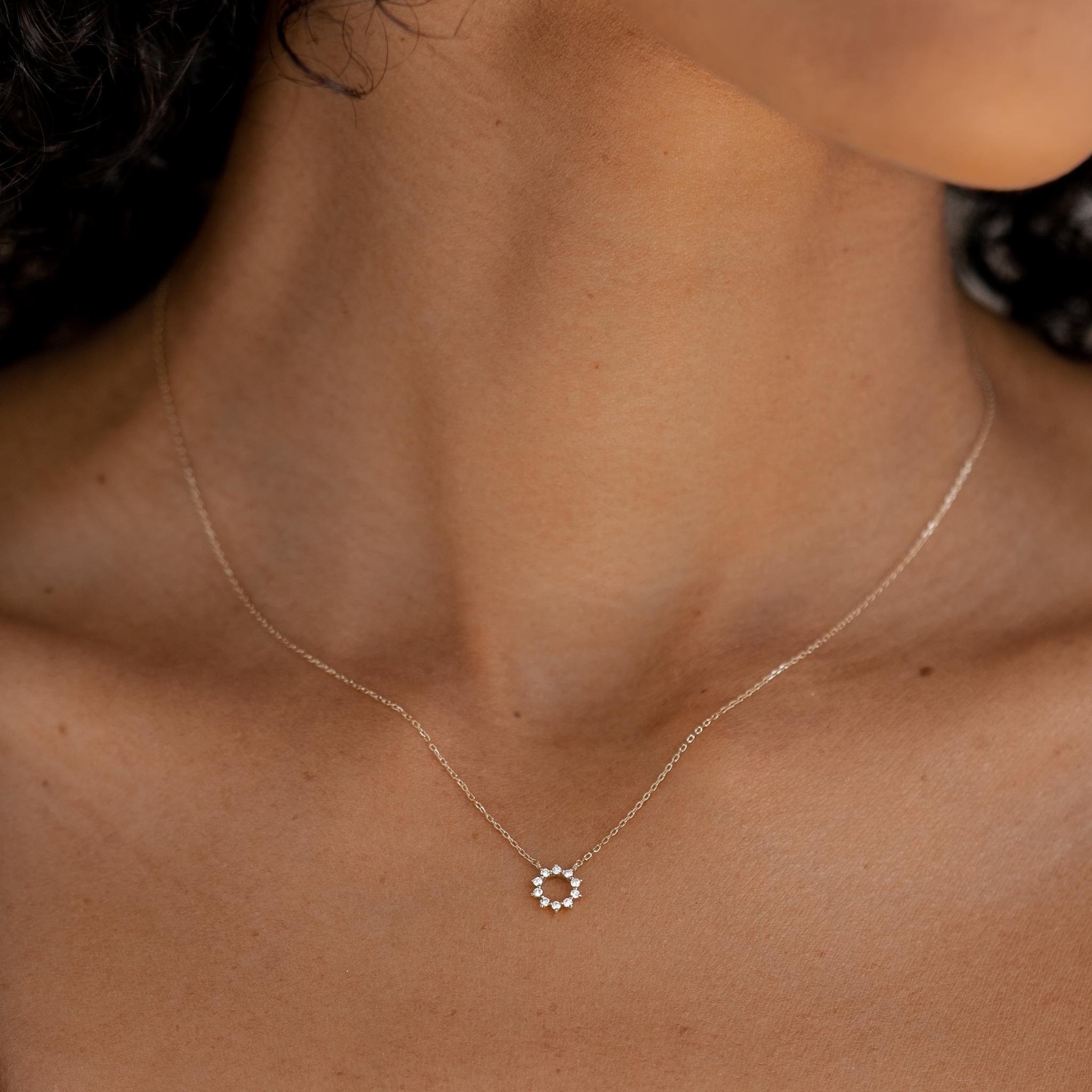 Diamond Sun Necklace 14k Gold - Lova | Linjer Jewelry