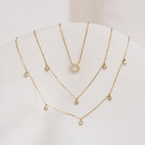 5-Diamond Necklace 14k Gold