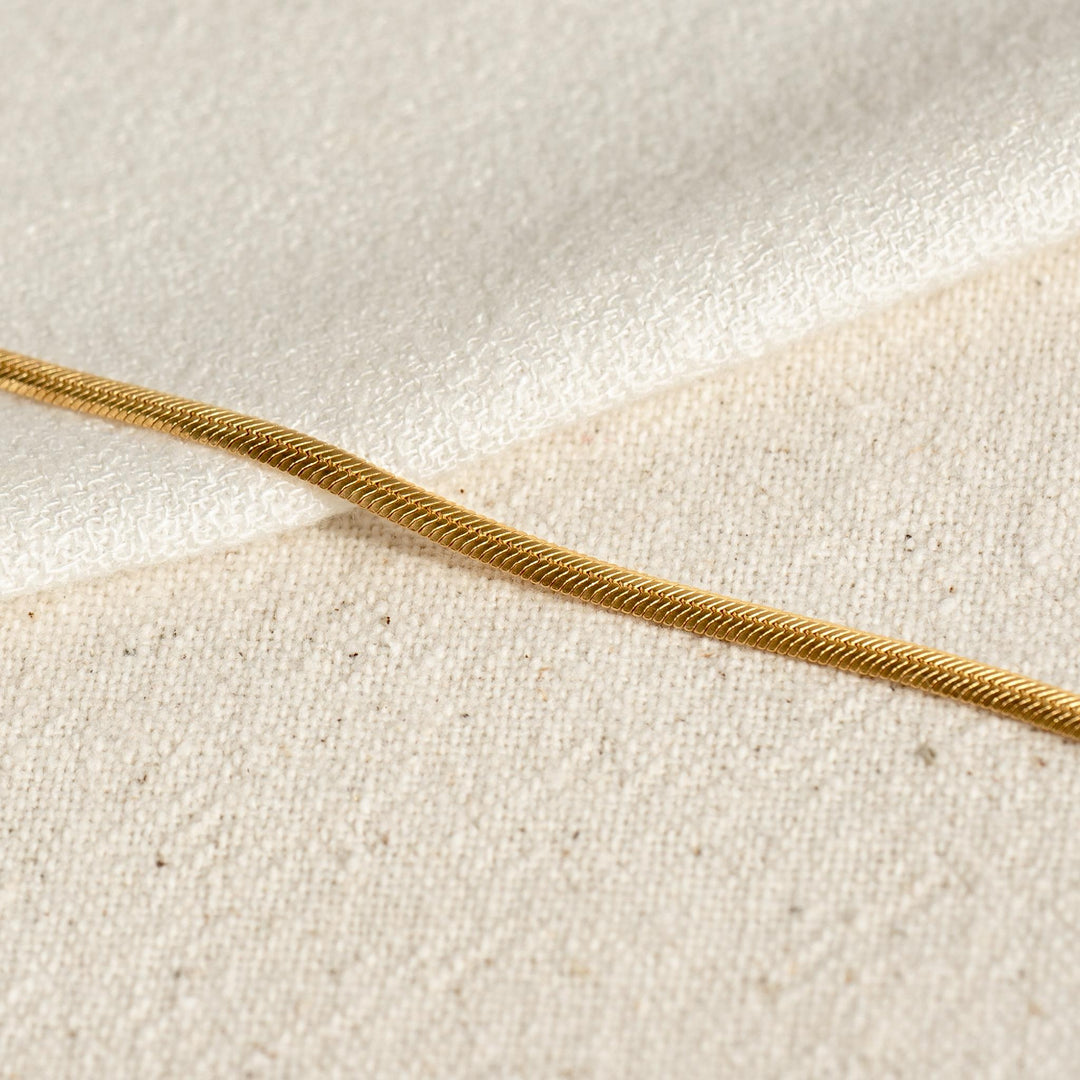 Gold vermeil snake chain necklace in yellow gold