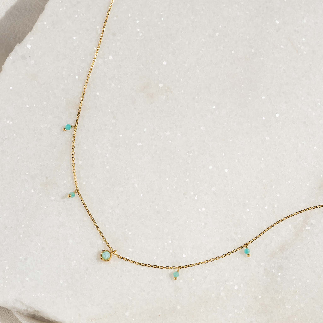 Natural amazonite 5 gemstone necklace