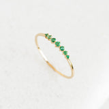 Graduated Emerald Ring 14k Gold - Mila