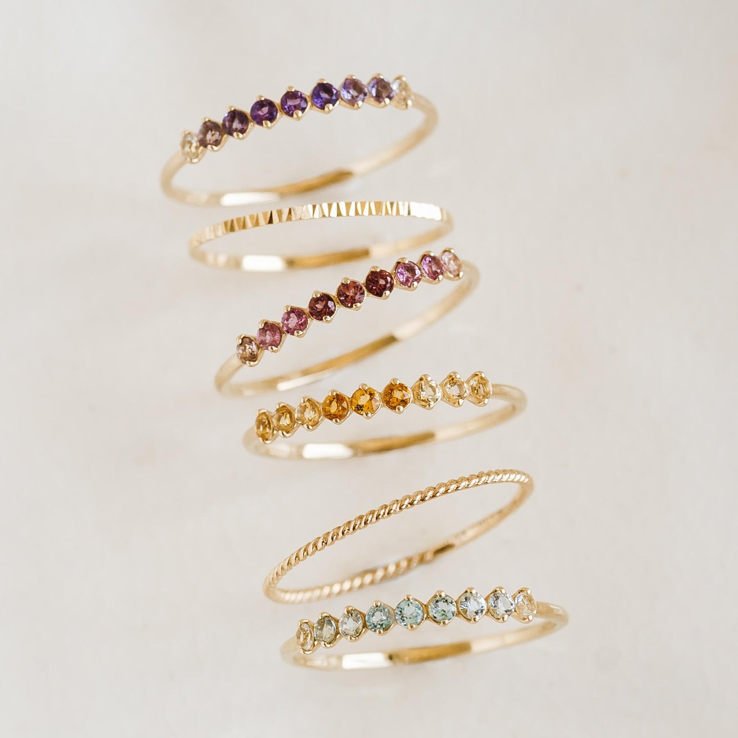 November Birthstone Ring 14k Gold - Ombre Citrine | Linjer Jewelry