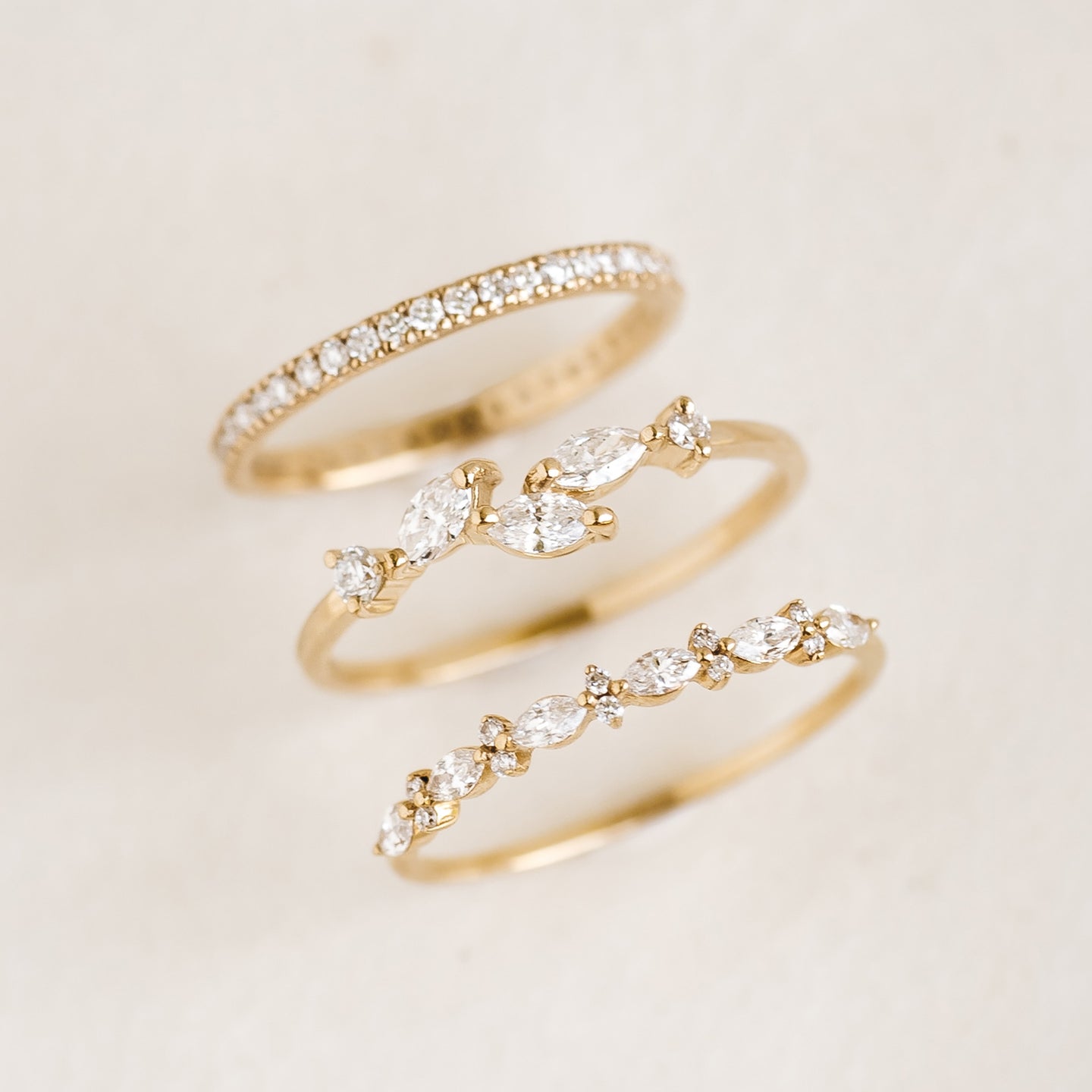 Marquise and Round Diamond Ring - Anjeli