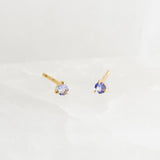 December Birthstone Stud Earrings 14k Gold - Tanzanite