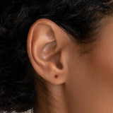January Birthstone Stud Earrings 14k Gold - Garnet