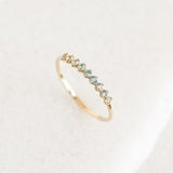 March Birthstone Ring 14k Gold - Ombre Blue Topaz