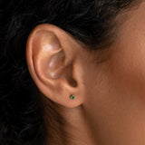 May Birthstone Stud Earrings 14k Gold - Tsavorite