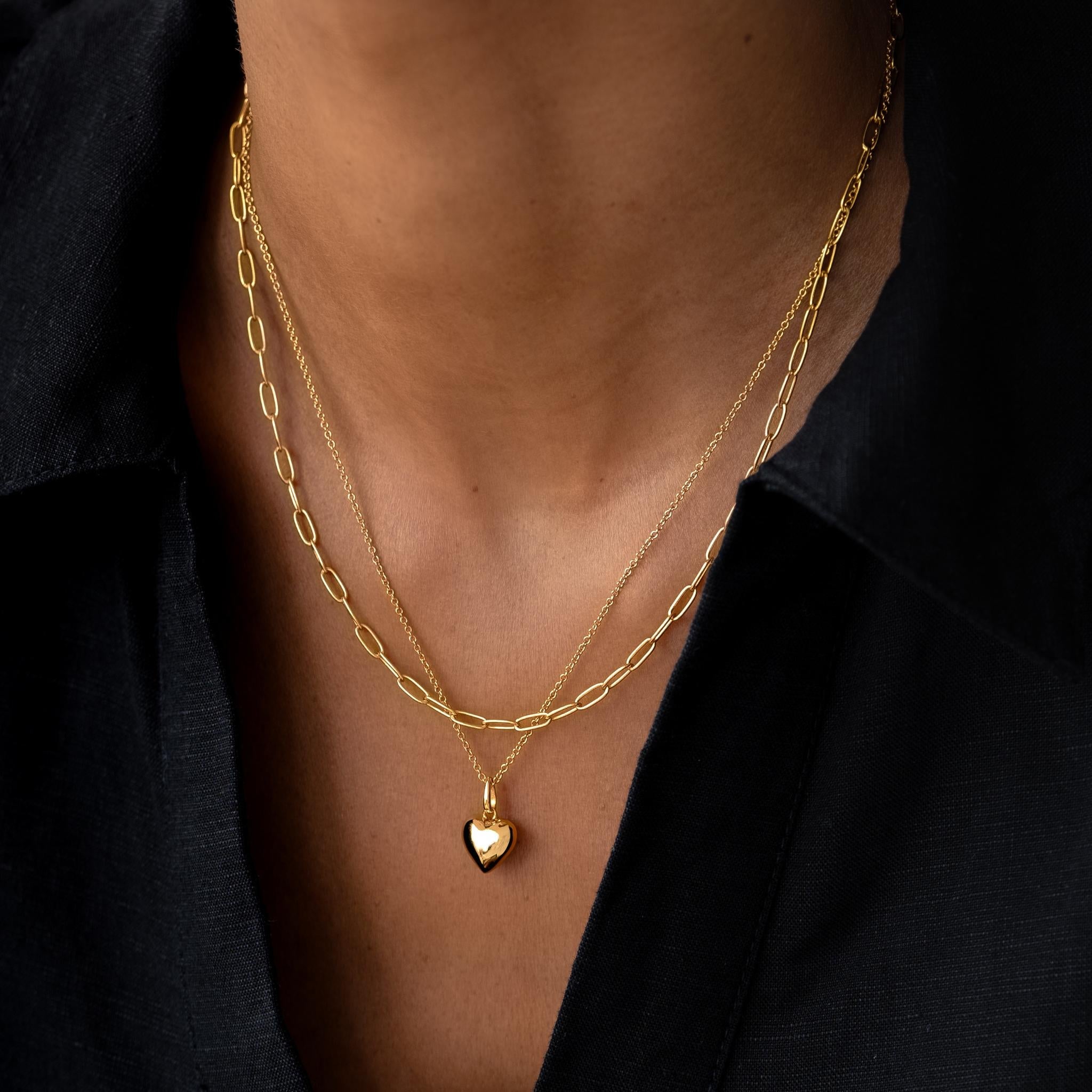 Puffy Heart Necklace | Linjer Jewelry