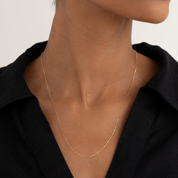 14k Gold Cable Chain Necklace (20 inches) - Tyra | Linjer Jewelry