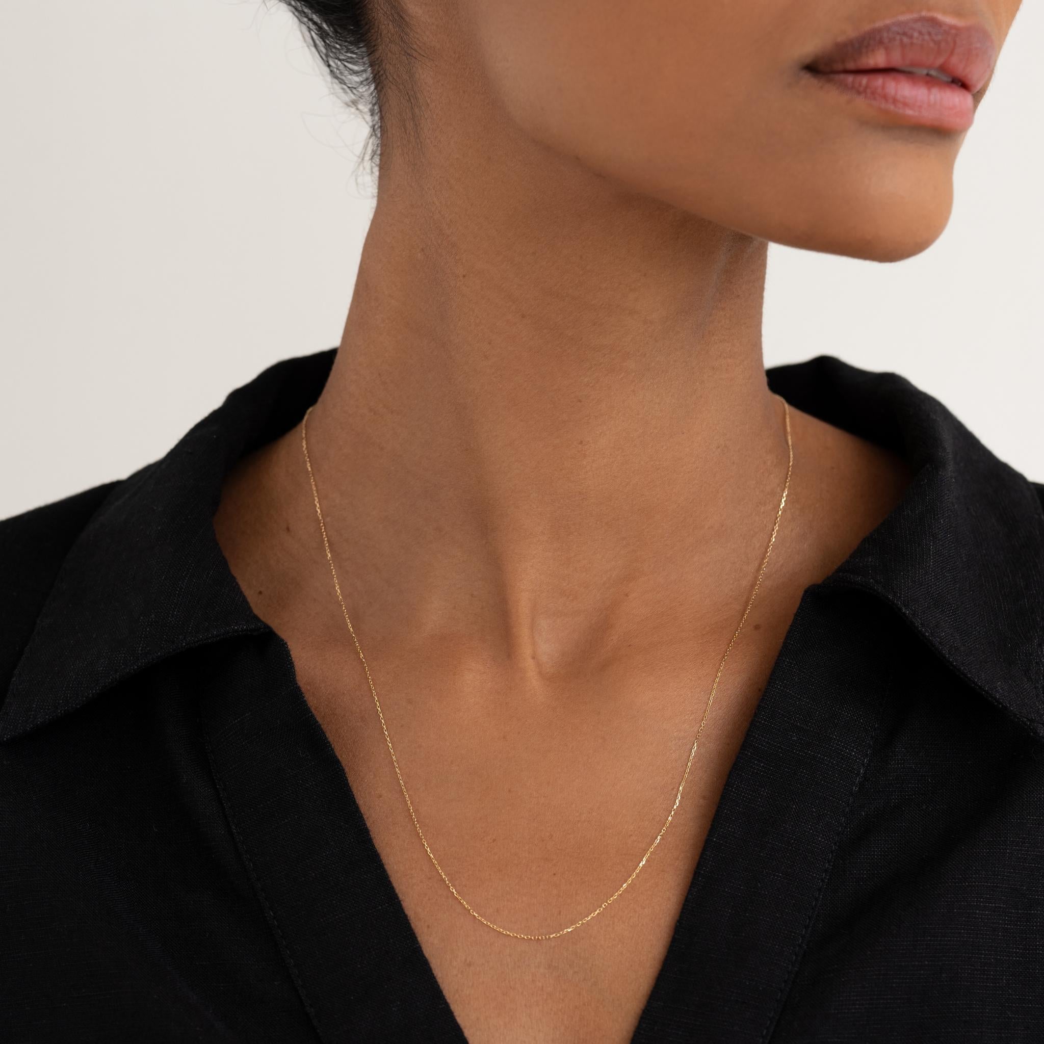 14k Gold Cable Chain Necklace (20 inches) - Tyra | Linjer Jewelry