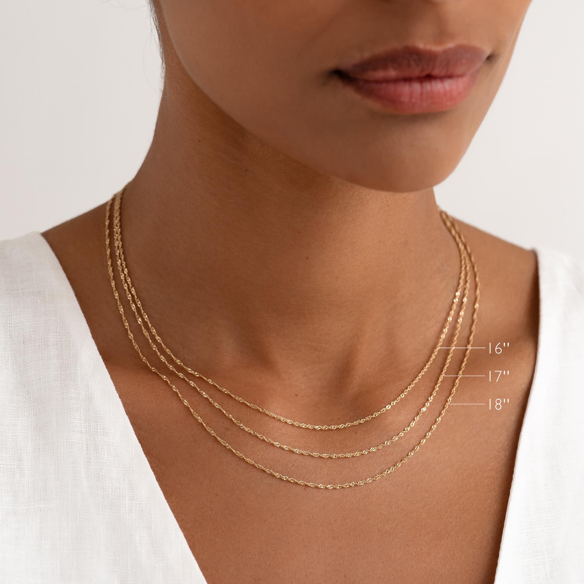14k Gold Singapore Chain Necklace - Saskia | Linjer Jewelry