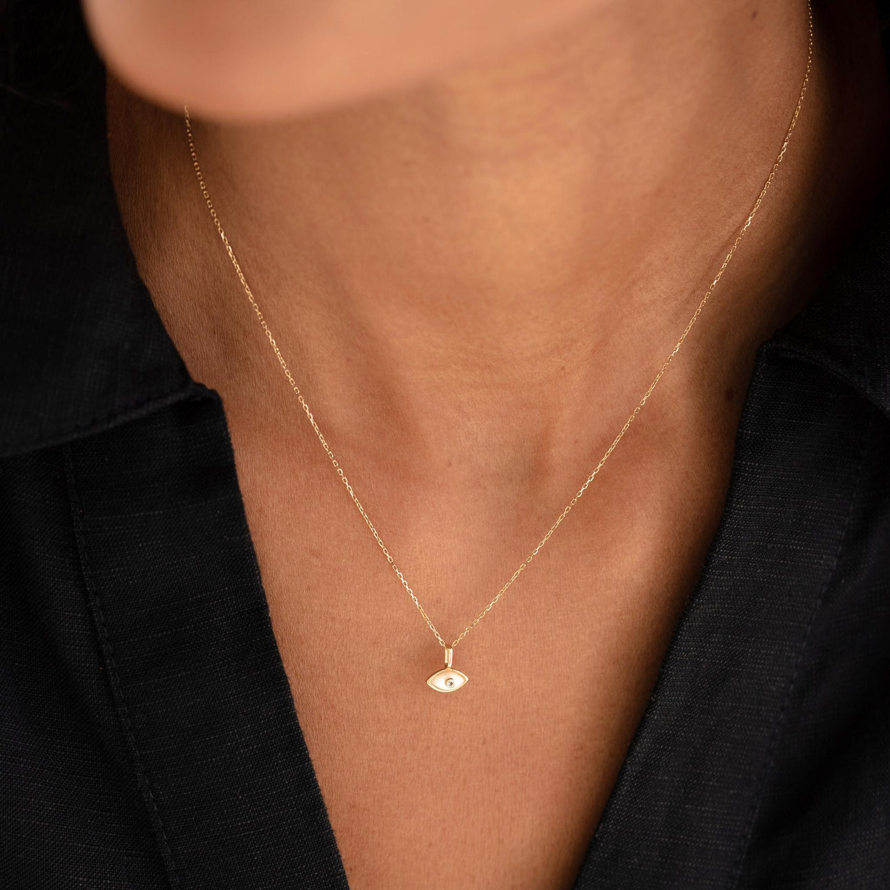 Evil Eye Charm 14k Gold | Linjer Jewelry