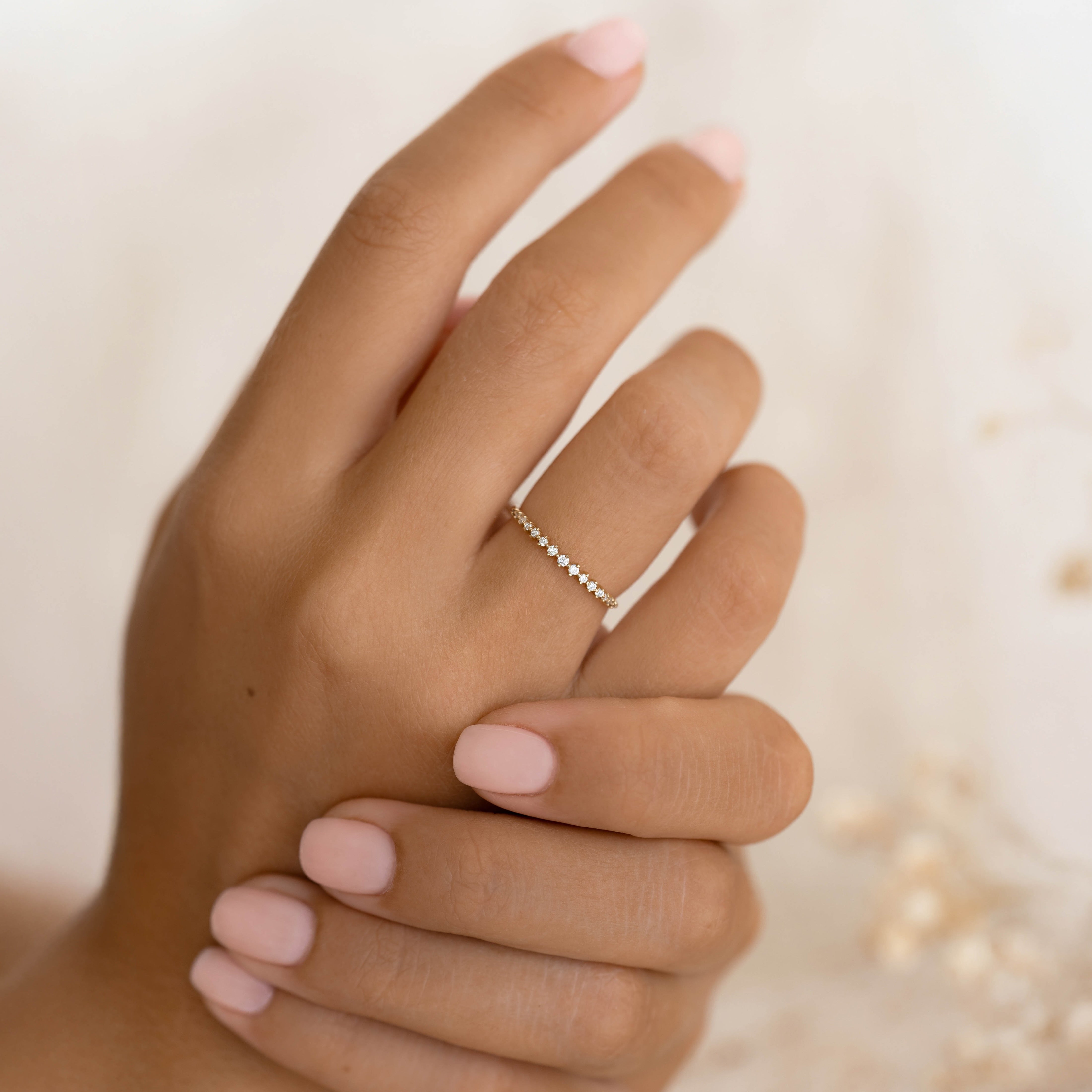 PNJ 指輪 14K Graduated Lab Grown Diamond Ring 14k Gold - Ophelia | Linjer Jewelry
