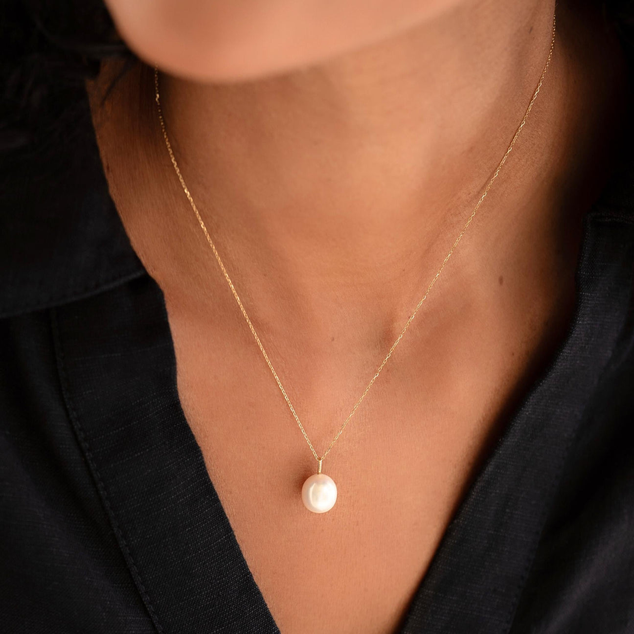 Pearl Charm 14k Gold | Linjer Jewelry