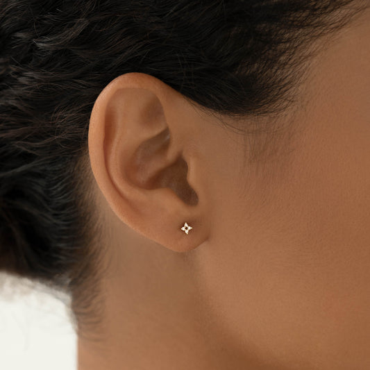 Diamond Star Earrings 14k Gold - Elettra