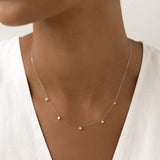 5-Diamond Necklace White Gold