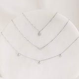 Diamond Curved Bar Necklace White Gold - Jemma