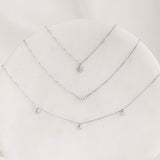 Diamond Flower Necklace White Gold - Haldis
