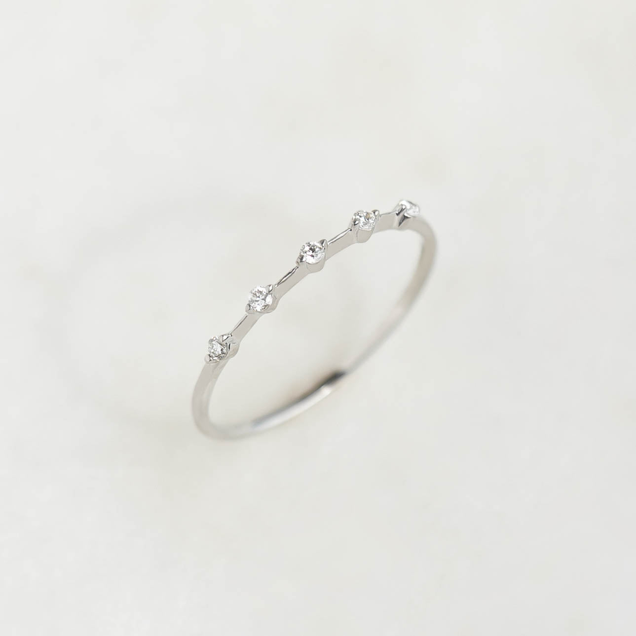 Five Stone Diamond Ring White Gold - Leoni