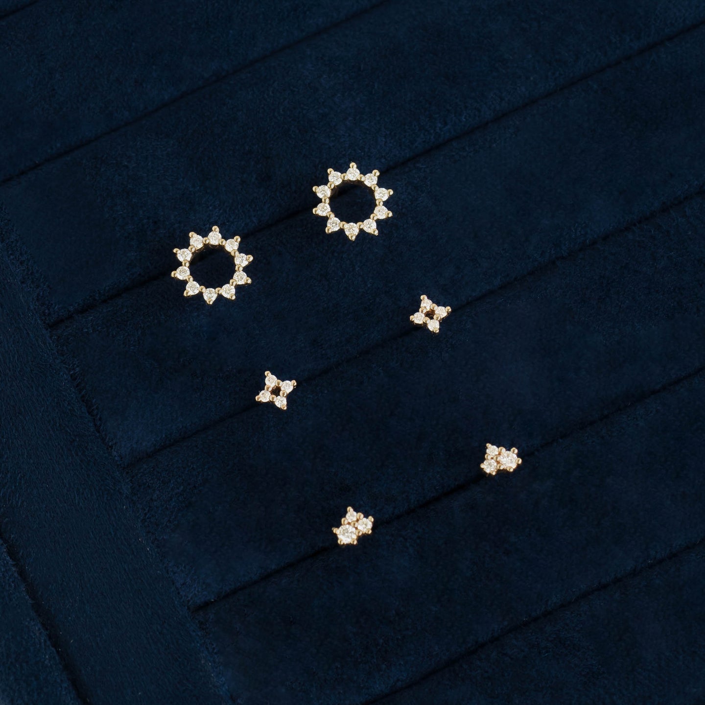Diamond Star Earrings 14k Gold - Elettra