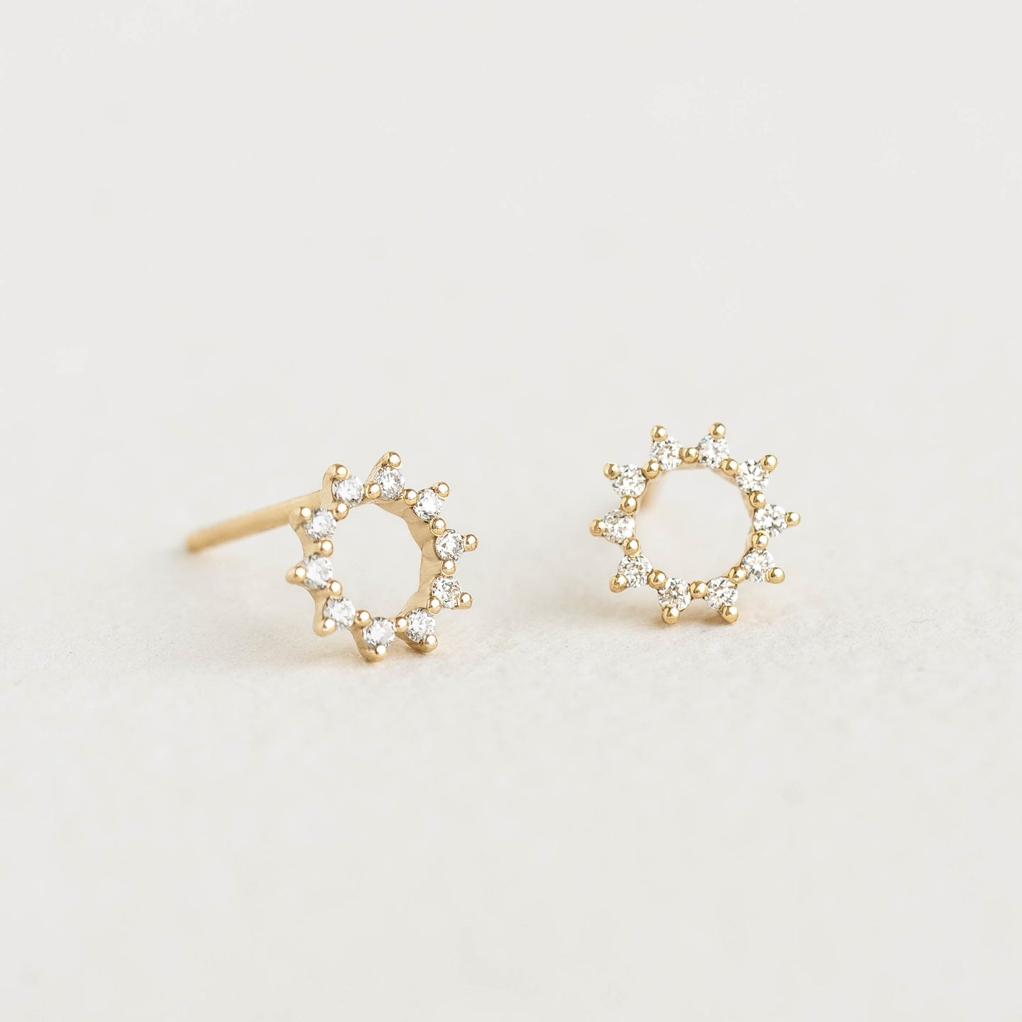Diamond Sun Earrings 14k Gold - Emmeline