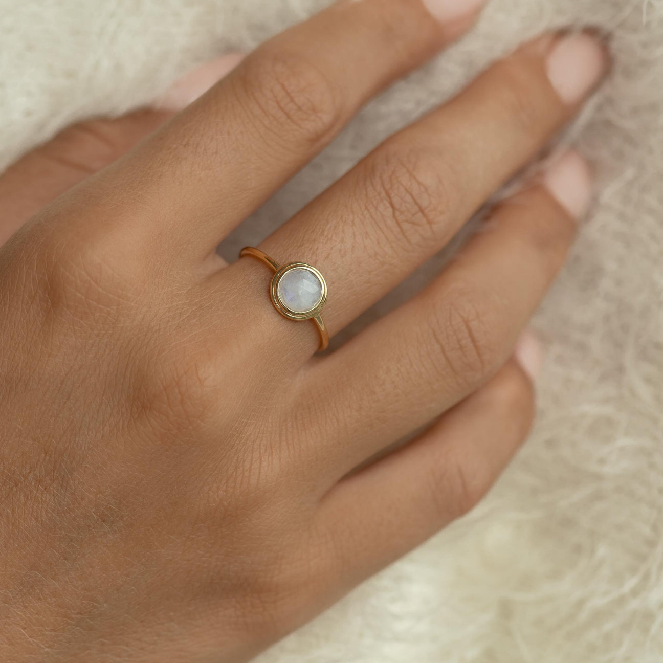 Moonstone Ring 14k Gold - Zosia | Linjer Jewelry