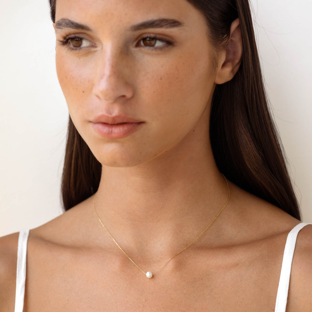Floating Pearl Necklace - Caris | Linjer Jewelry