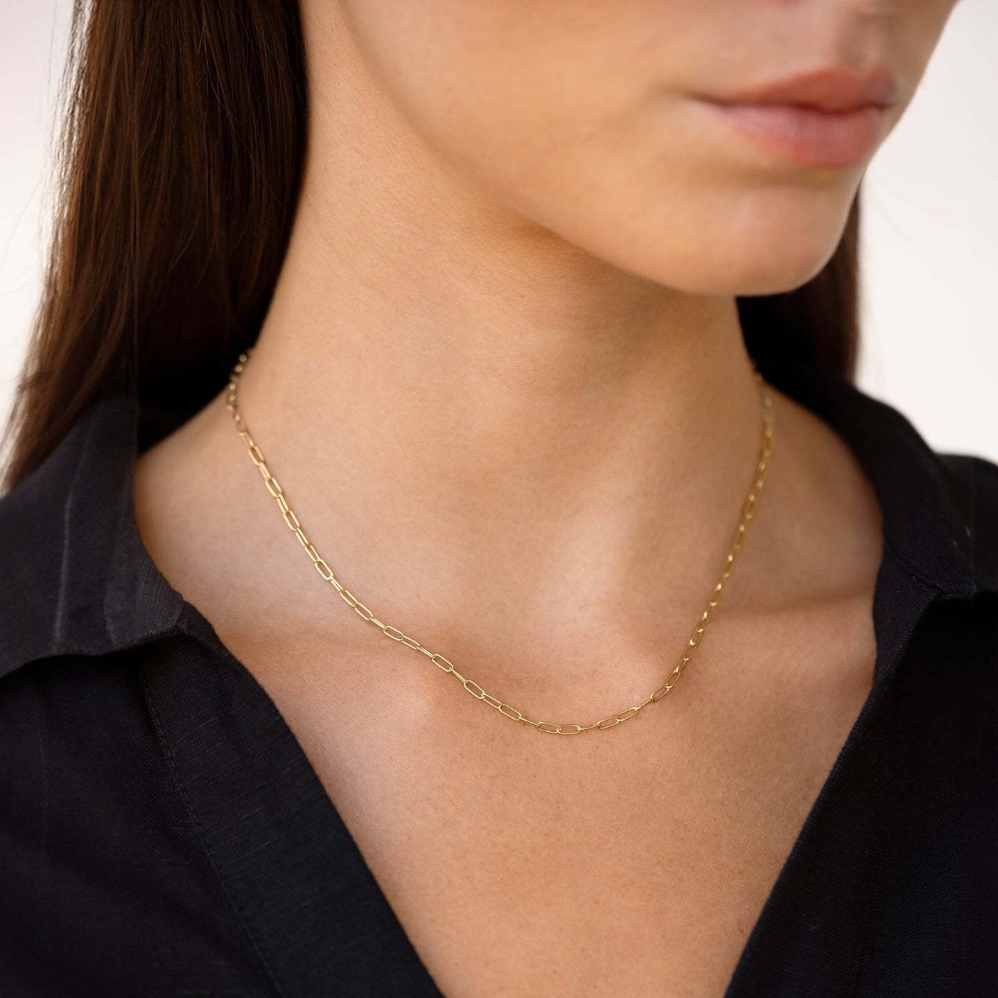 Chain Link Necklace 14k Gold | Linjer Jewelry