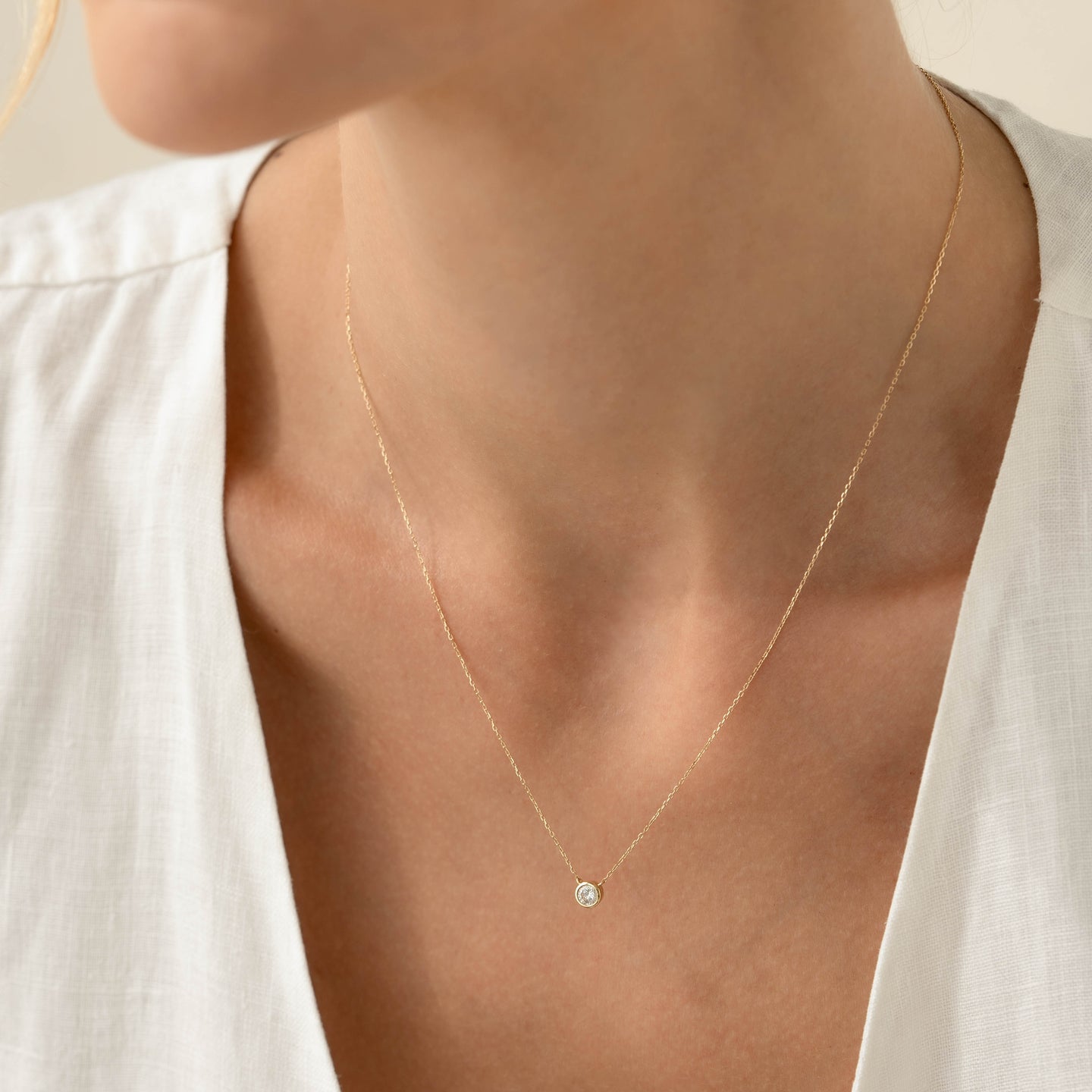 Alhudapk Com Hue Necklace Mejuri Bezel Set Diamond Necklace 4mm