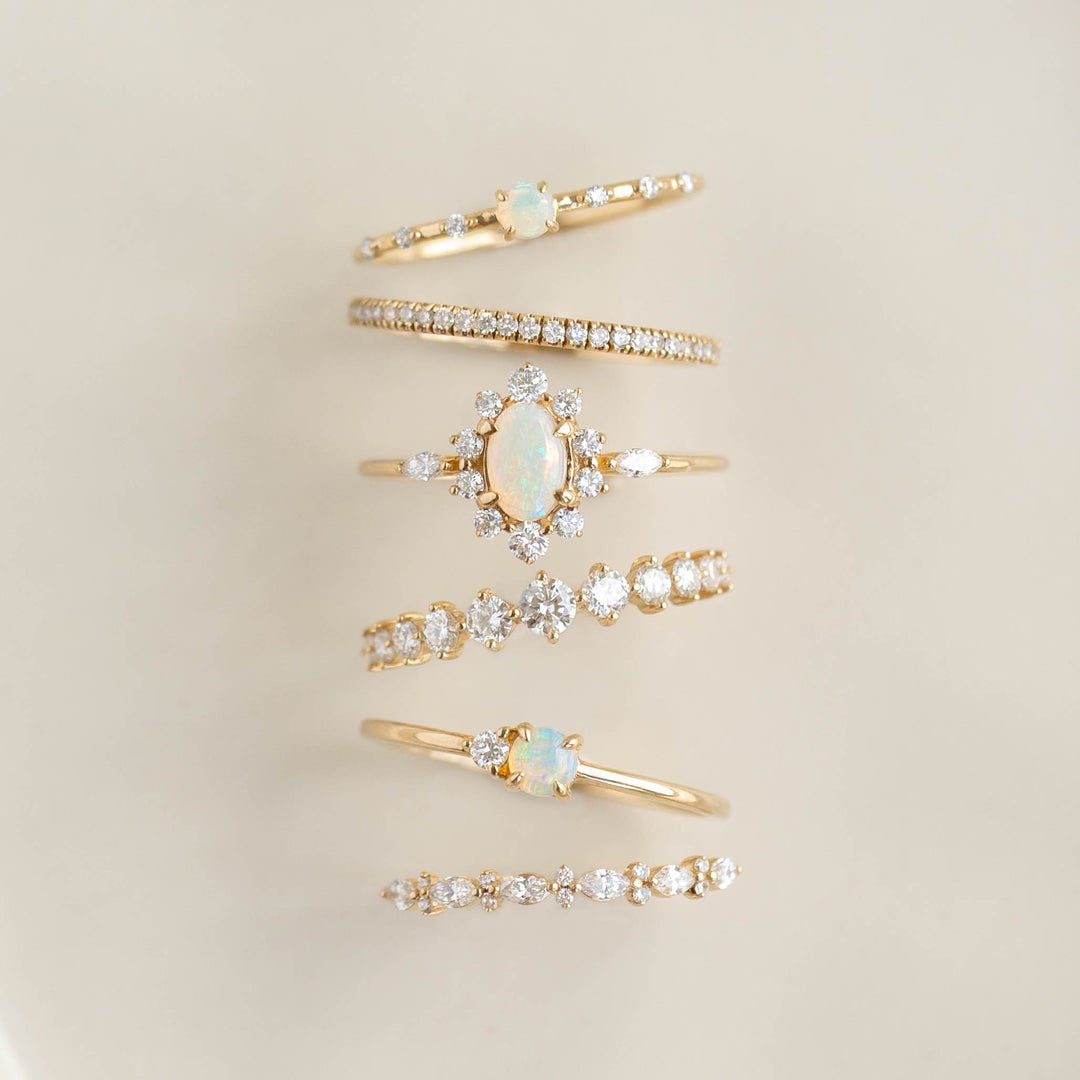 Opal and Diamond Ring - Arete | Linjer Jewelry