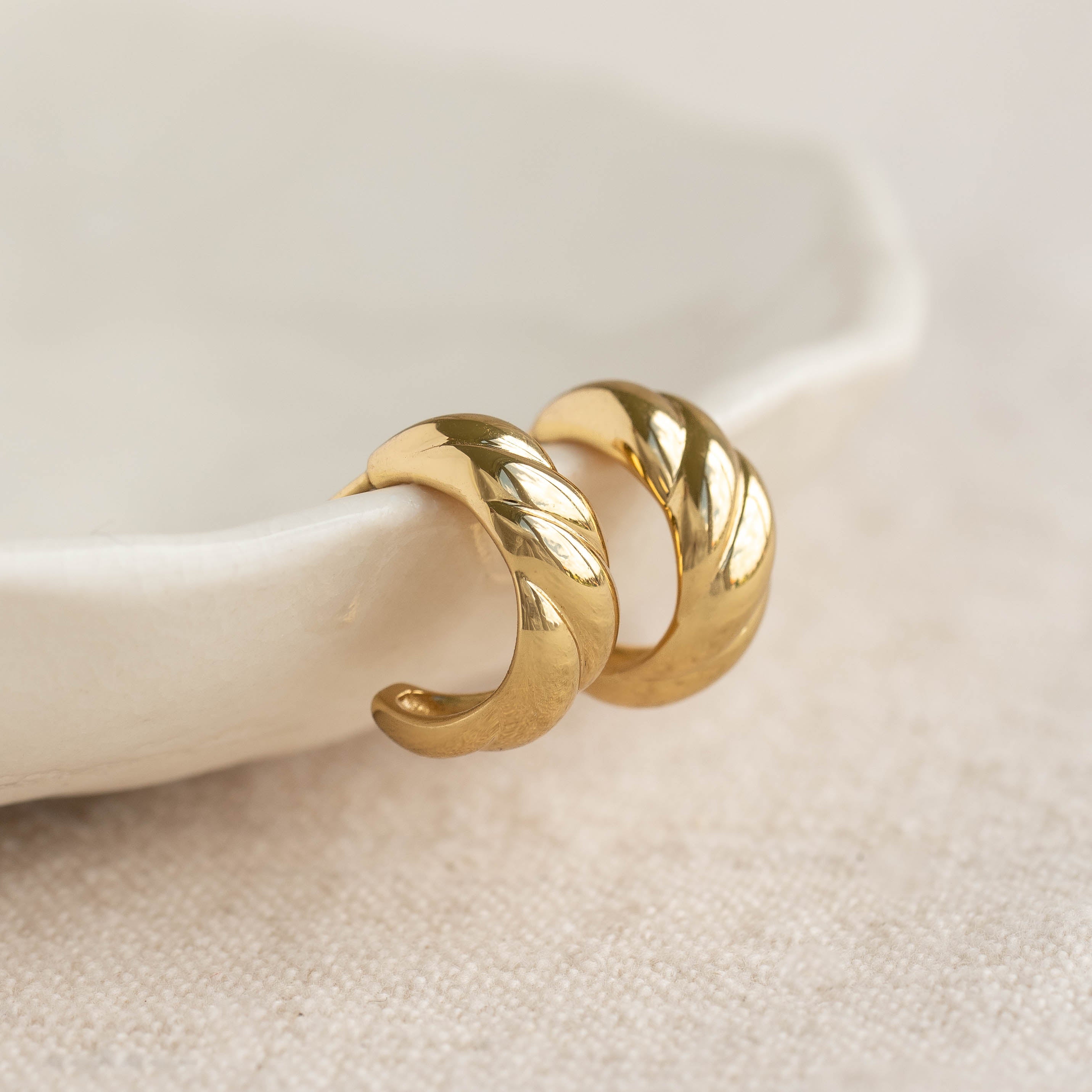 Huggie Hoop Croissant Gold Hoop Earrings Huggie Hoop Croissant