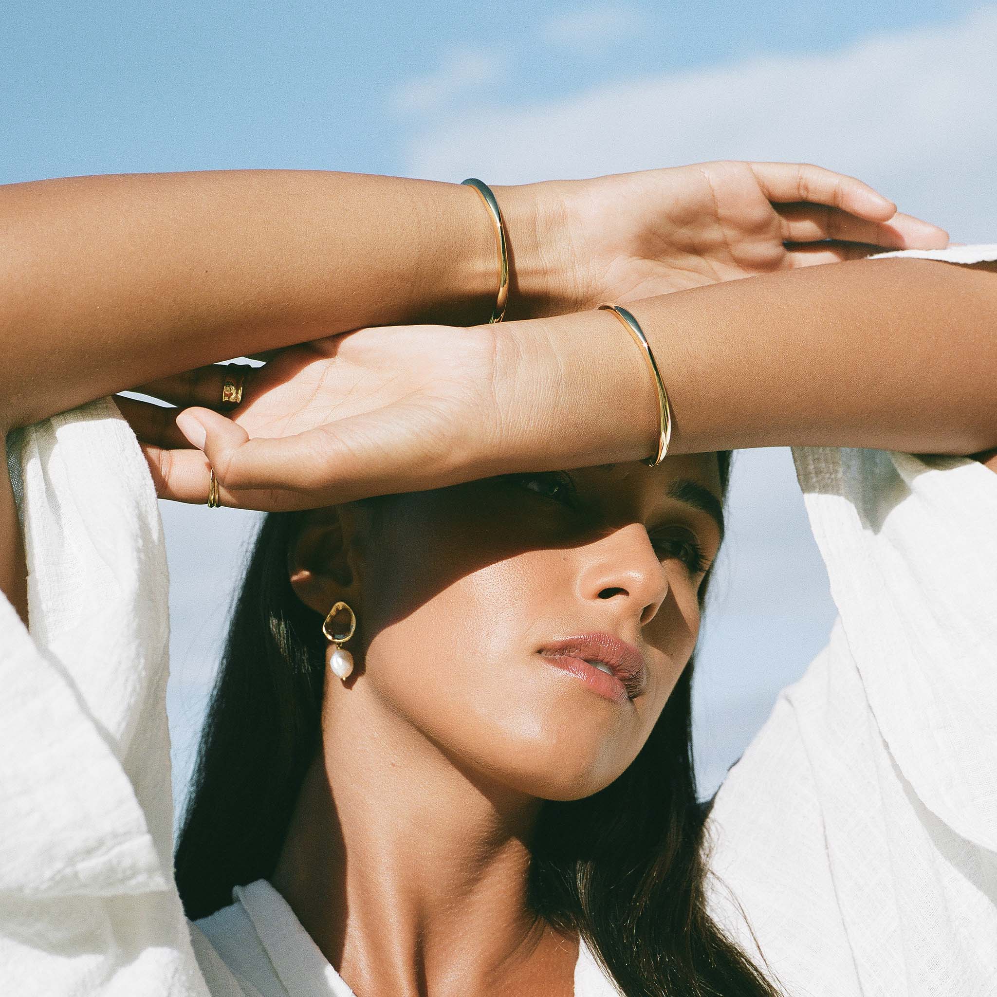 Gold Organic Bangle - Aelia | Linjer Jewelry