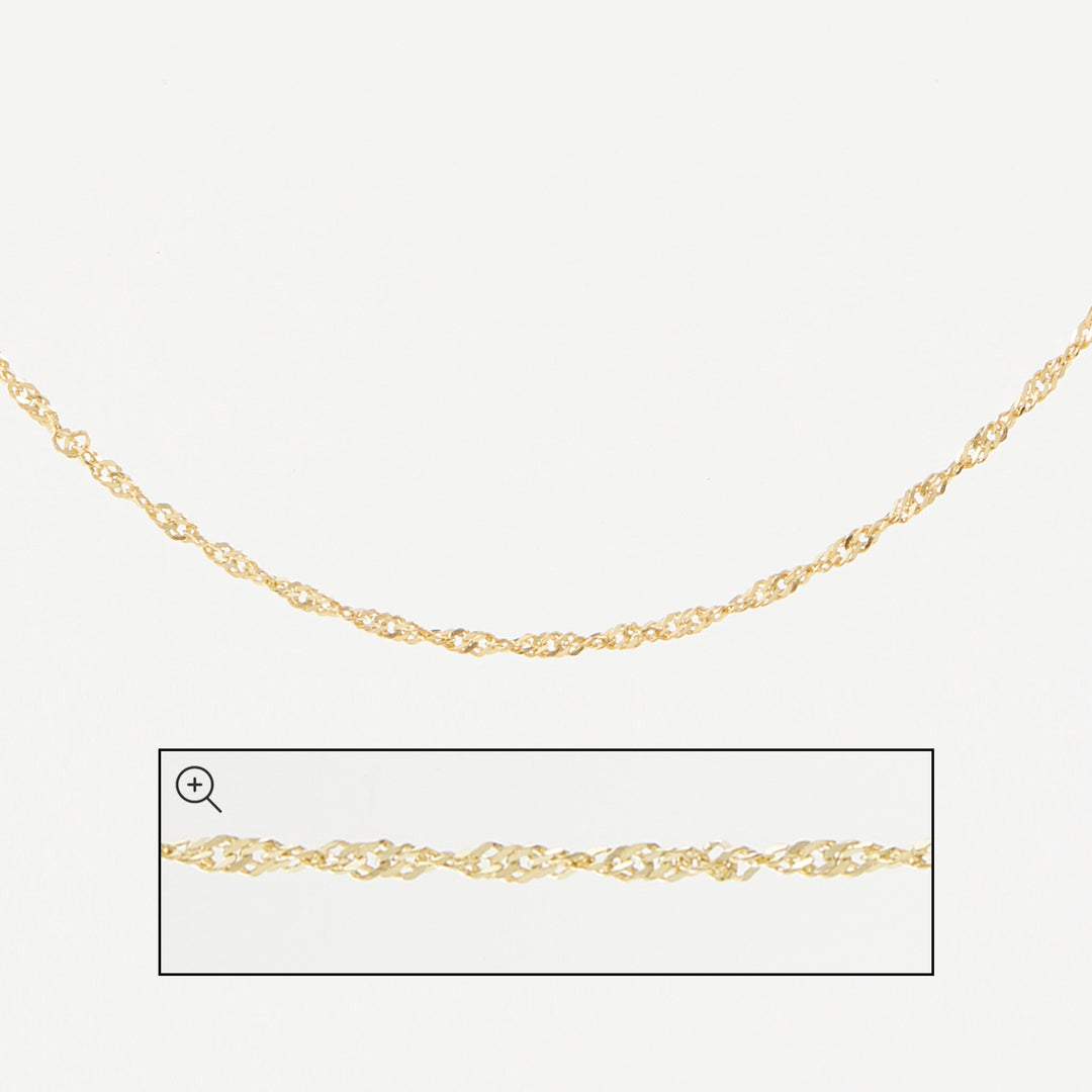 Chain necklace with twist in gold vermeil