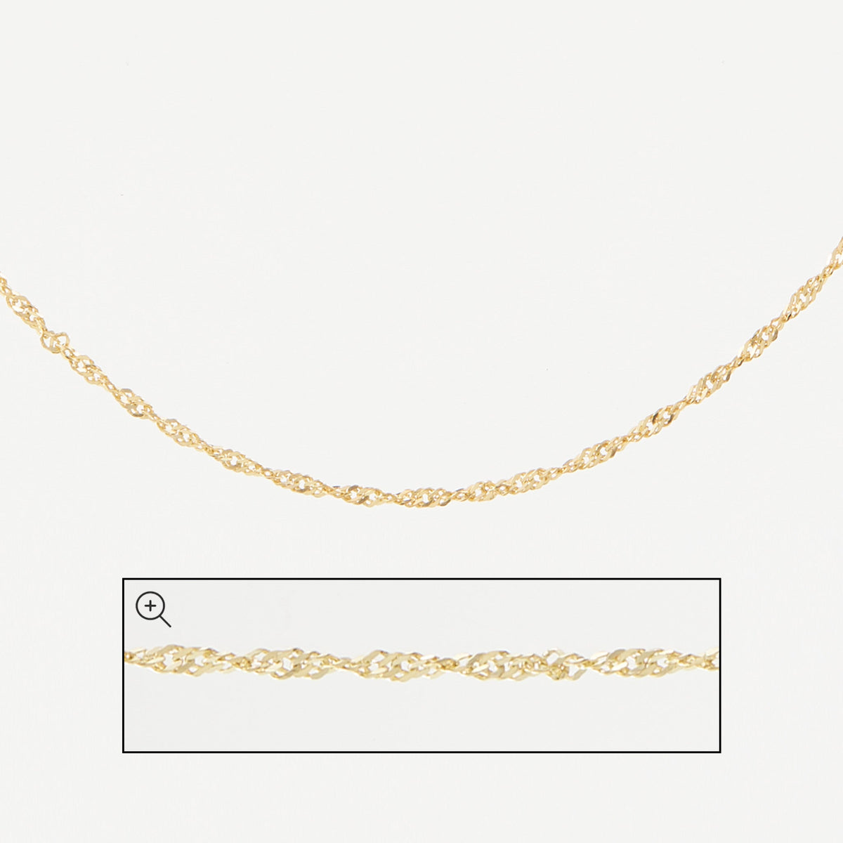 Chain necklace with twist in gold vermeil