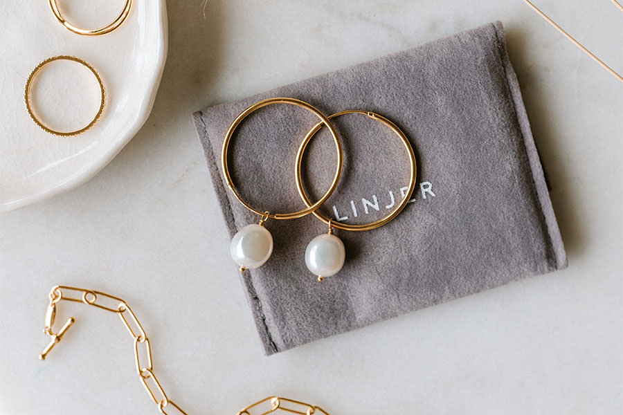 Diamond Curved Bar Necklace 14k Gold - Jemma | Linjer Jewelry