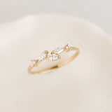 Diamond Leaf Ring 14k Gold - Noemi