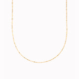 Chain necklace with petal shaped links in solid gold