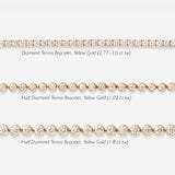 Half Diamond Tennis Bracelet 14k Yellow Gold (1.02 ct tw)