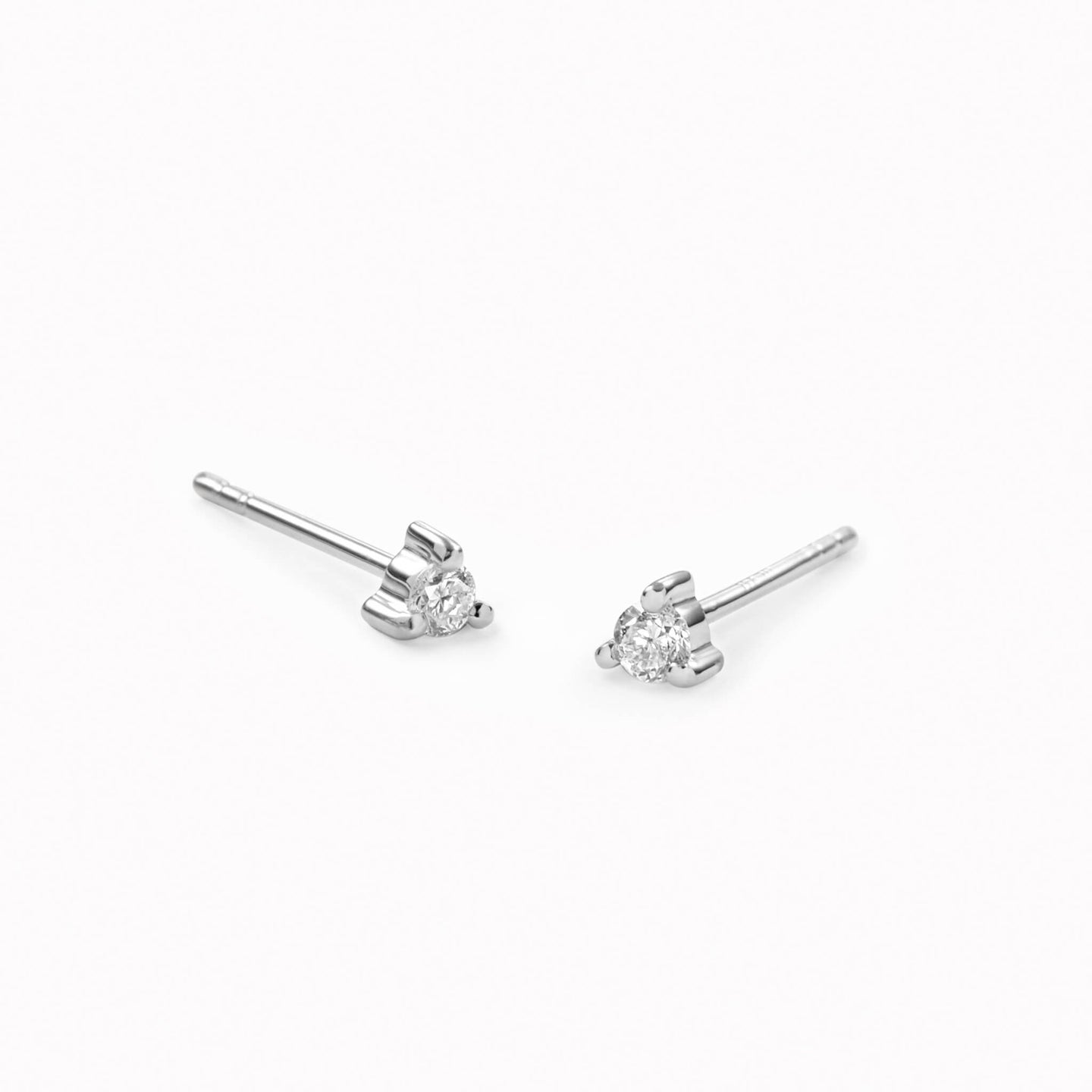 14k White Gold Diamond Stud Earrings 2mm - Aria