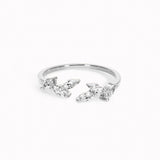 Silver Open Leaf Ring - Ada