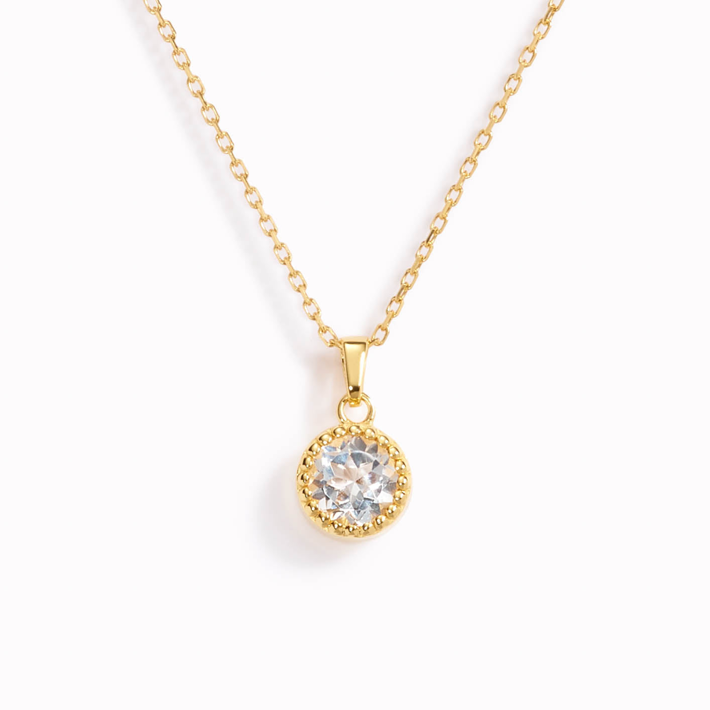 Gold Vermeil, White Topaz