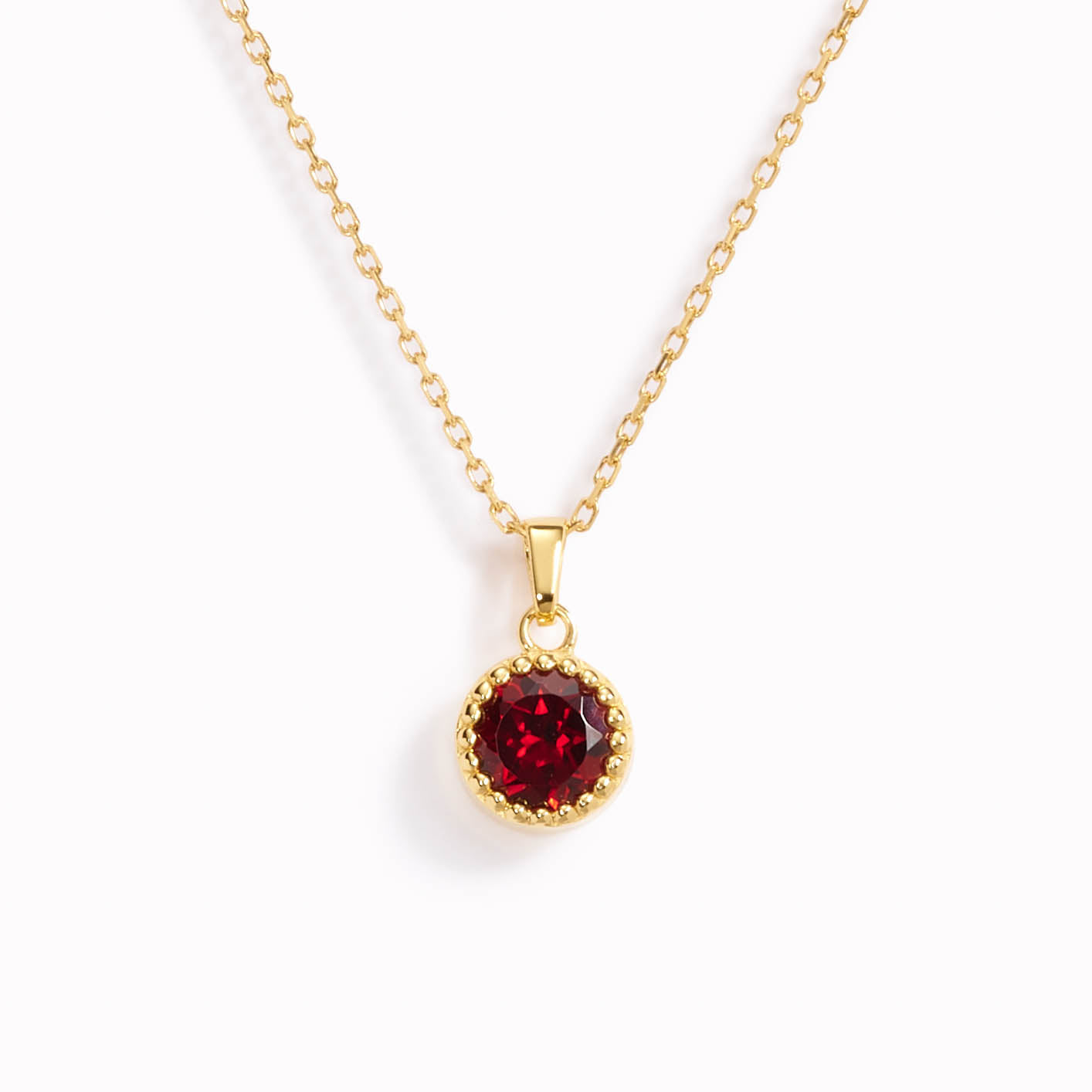 14kt Yellow Gold Garnet Cluster Necklace — Renaissance Jewelers