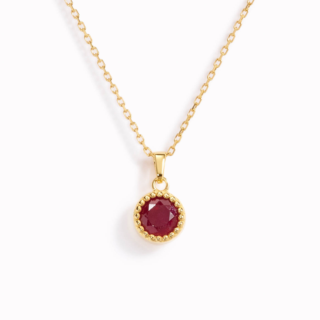 July Birthstone Necklace - Opaque Ruby | Linjer Jewelry