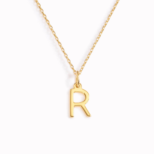 R Necklace / Gold Initial Necklace | Linjer Jewelry